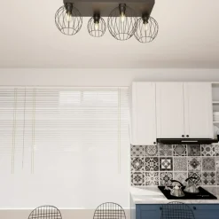 Sklep Kaja Designerska lampa sufitowa na cztery żarówki 1371/4 z serii NEST czarny Fashion