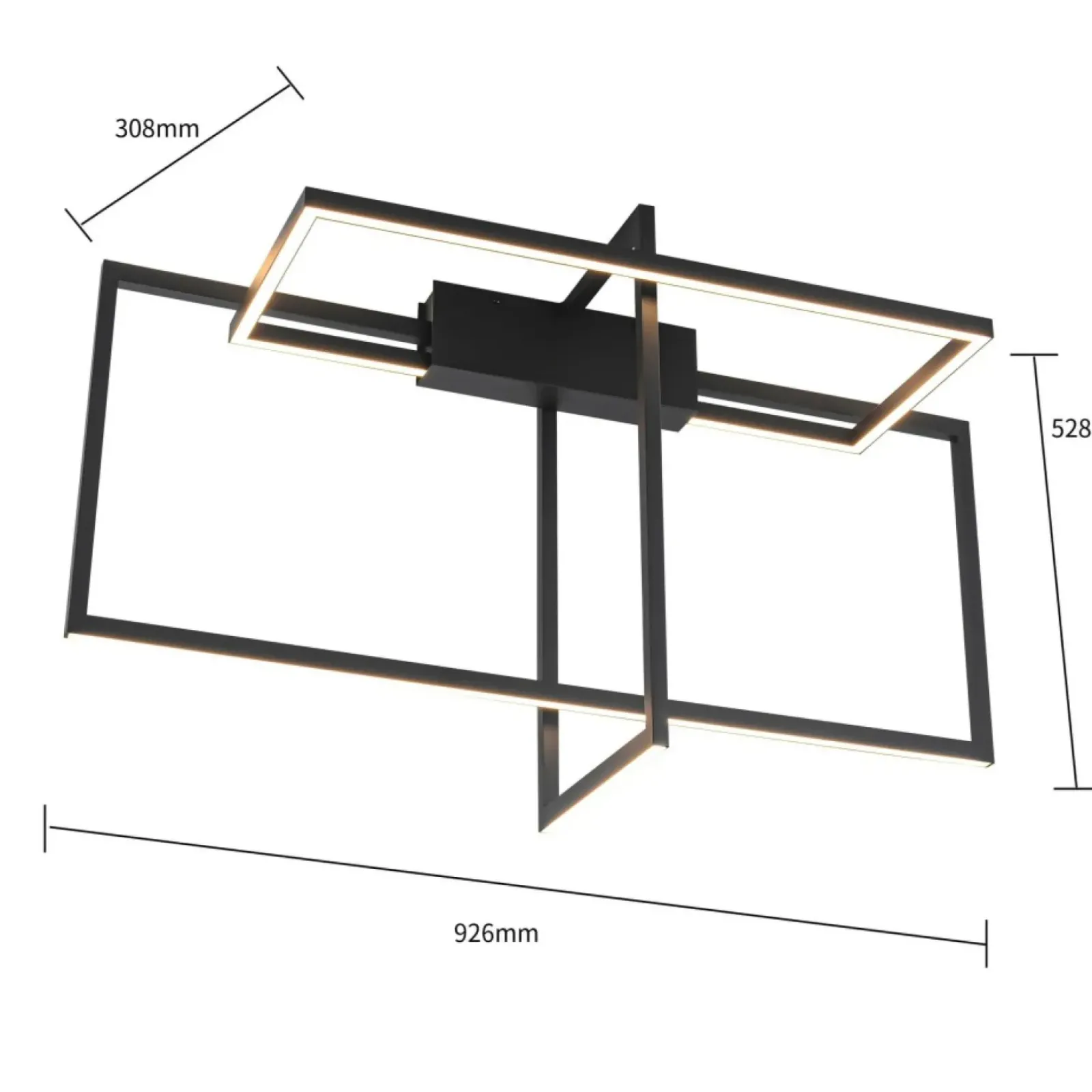Sklep Kaja Designerska lampa sufitowa LED 4000K LP-980/3D4 BK z serii FRAME 3D Fashion