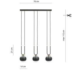 Sklep Kaja Designerska lampa wisząca do oświetlenia stołu 1113/3 GLAM | Kaja Store