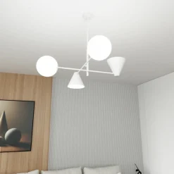 Sklep Kaja Designerska lampa wisząca do kuchni 1348/4 HERMES 4 WHITE | Kaja biały Shop