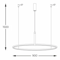 Sklep Kaja Designerska lampa wisząca LED do salonu 22808-WOOD CLAUD | Kaja Online