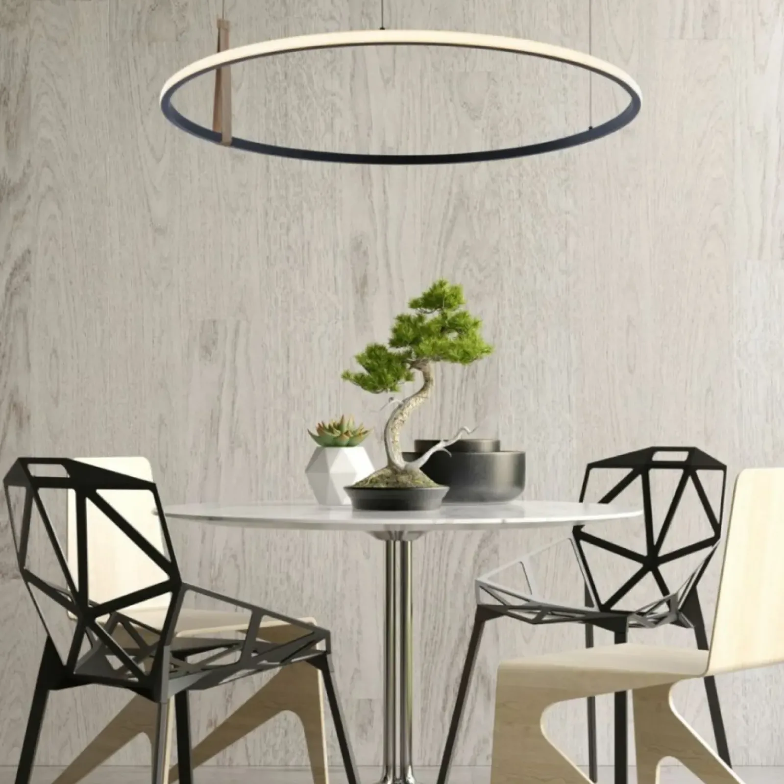 Sklep Kaja Designerska lampa wisząca LED do salonu 22808-WOOD CLAUD | Kaja Online