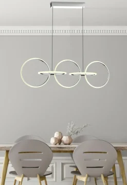 Sklep Kaja Designerska lampa wisząca LED nad stół A0022-350 KOS | Kaja chrom Shop