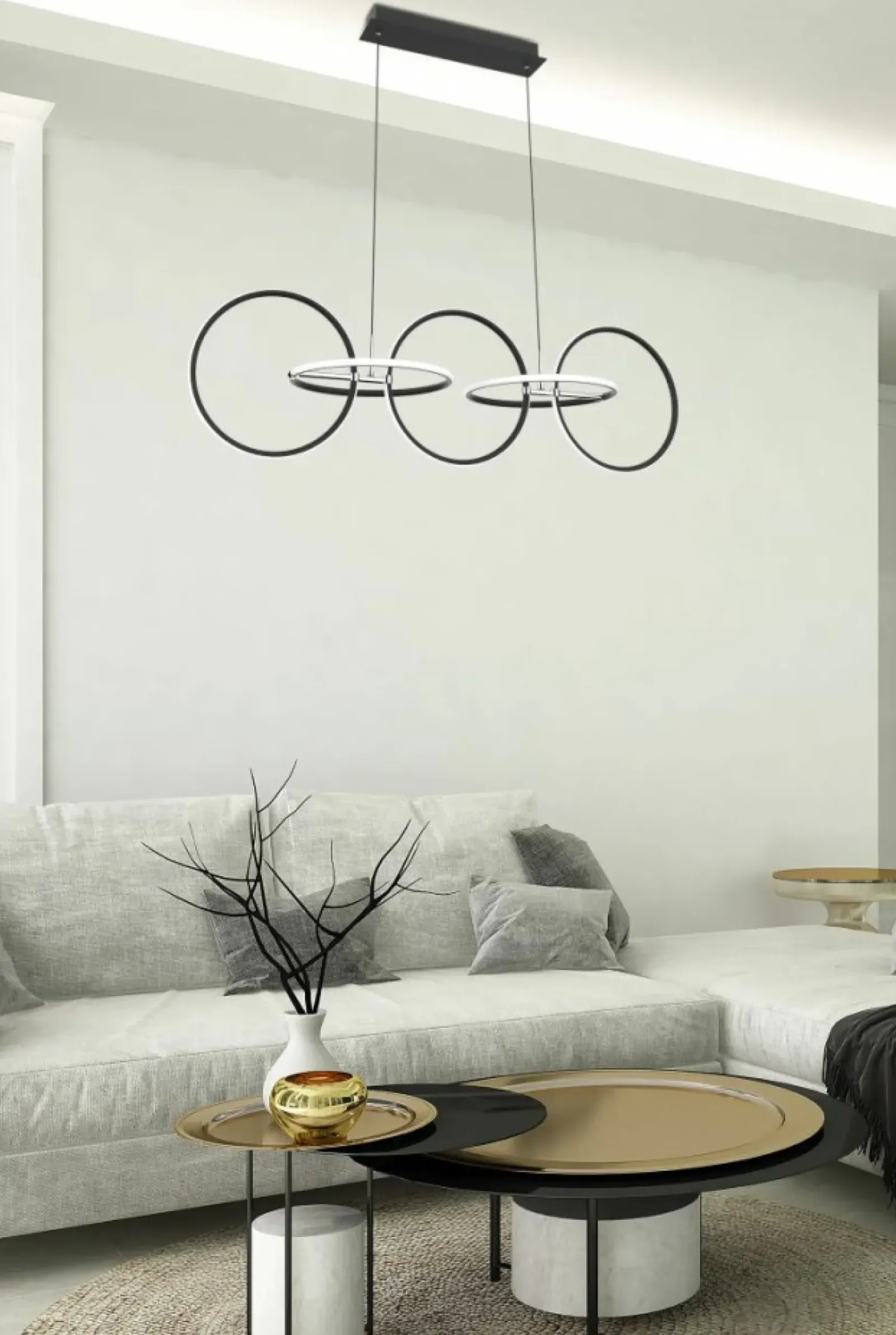 Sklep Kaja Designerska lampa wisząca LED nad stół A0022-350 KOS | Kaja chrom Shop