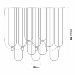 Sklep Kaja Designerska lampa wisząca, asymetryczne zwisy ANT 9785 UDIN | Kaja New
