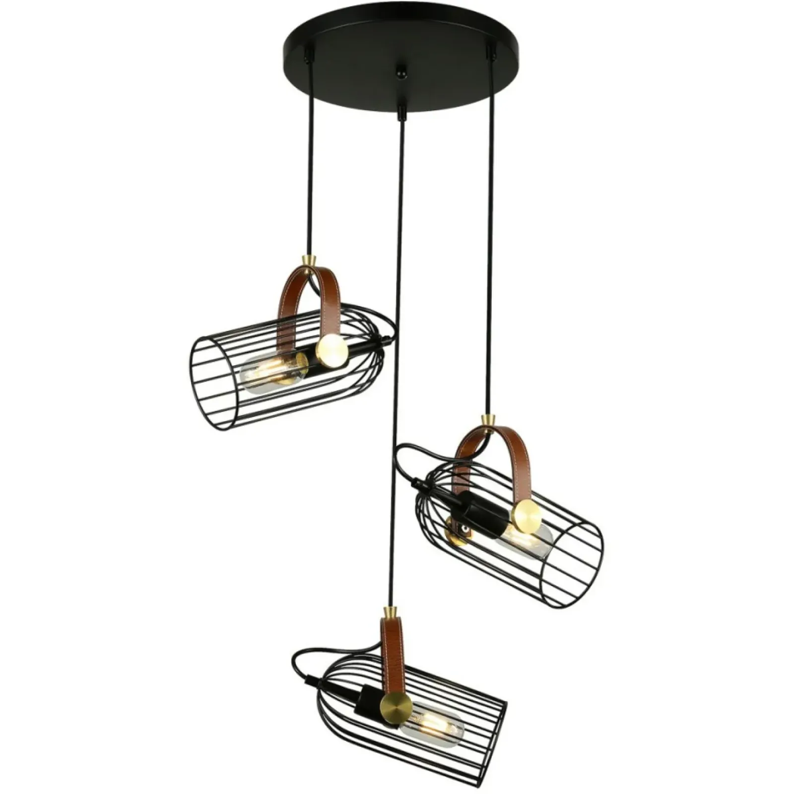 Sklep Kaja Designerska lampa wisząca PND-2445-3-BK ANTOIN | Kaja Oświetlenie Discount