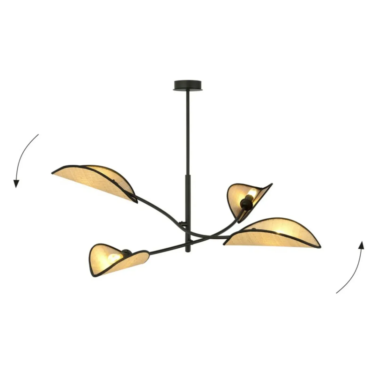 Sklep Kaja Designerska lampa z rattanowymi abażurami 1108/4 LOTUS | Kaja Clearance