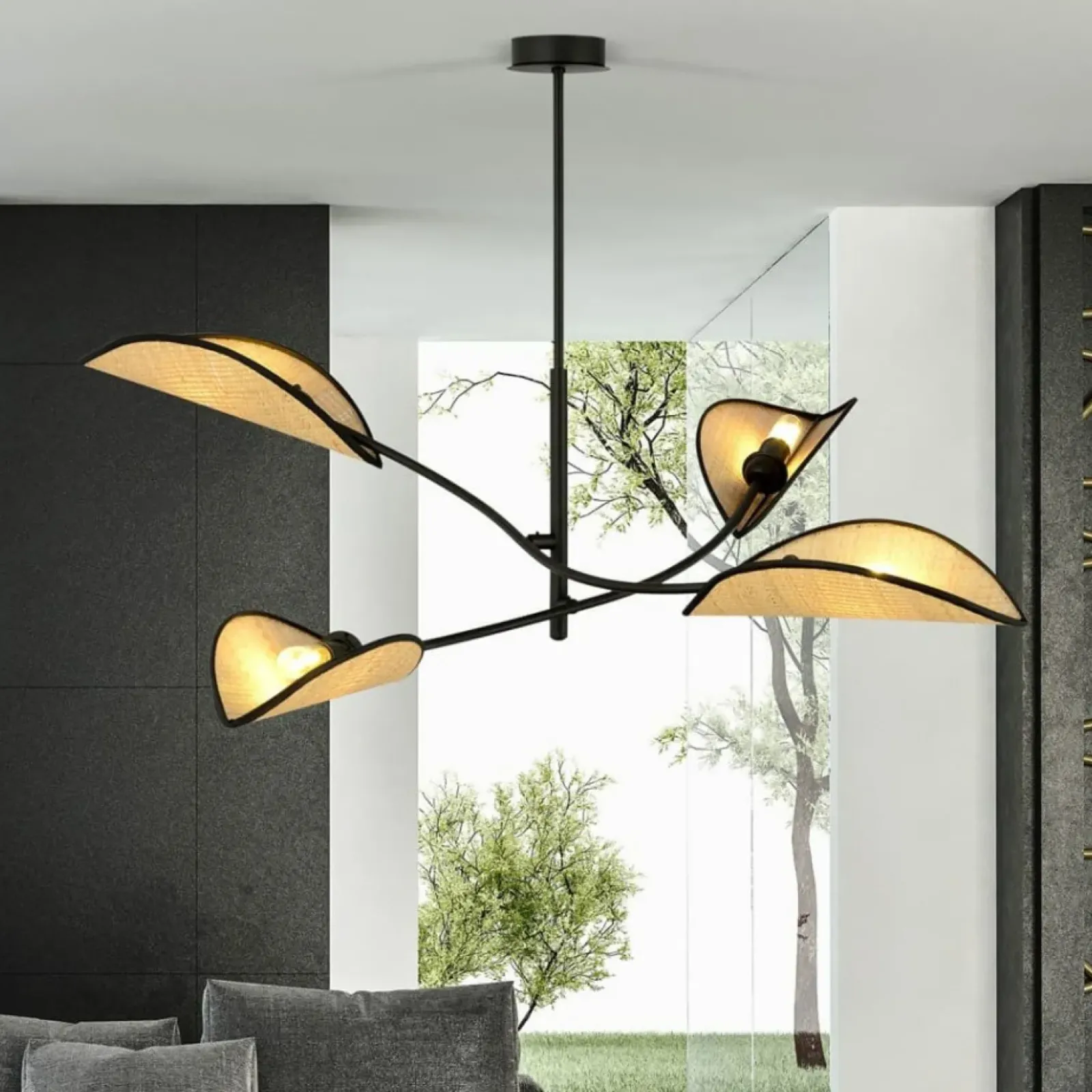 Sklep Kaja Designerska lampa z rattanowymi abażurami 1108/4 LOTUS | Kaja Clearance