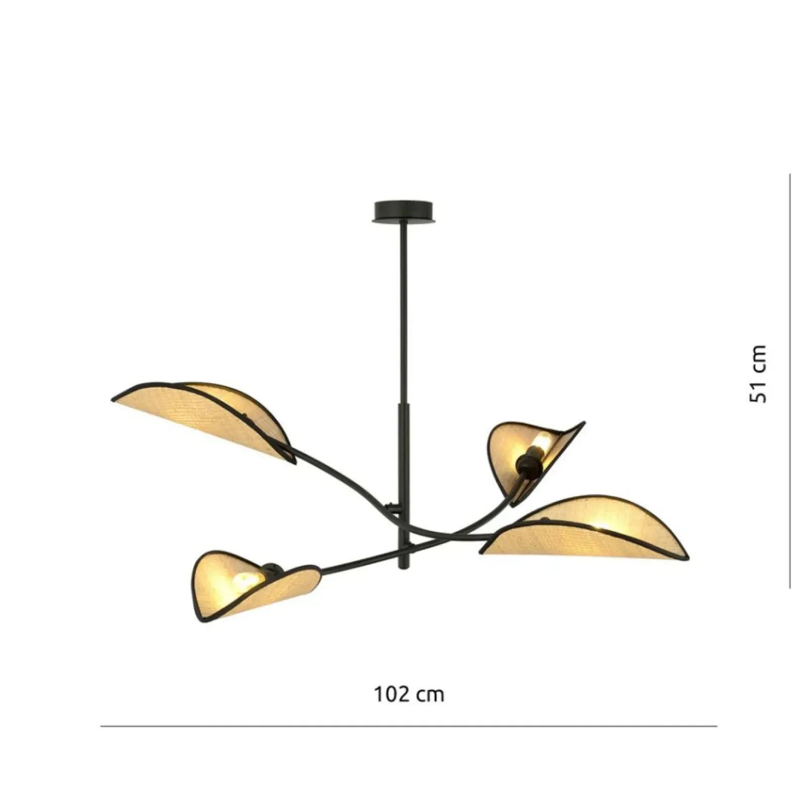 Sklep Kaja Designerska lampa z rattanowymi abażurami 1108/4 LOTUS | Kaja Clearance