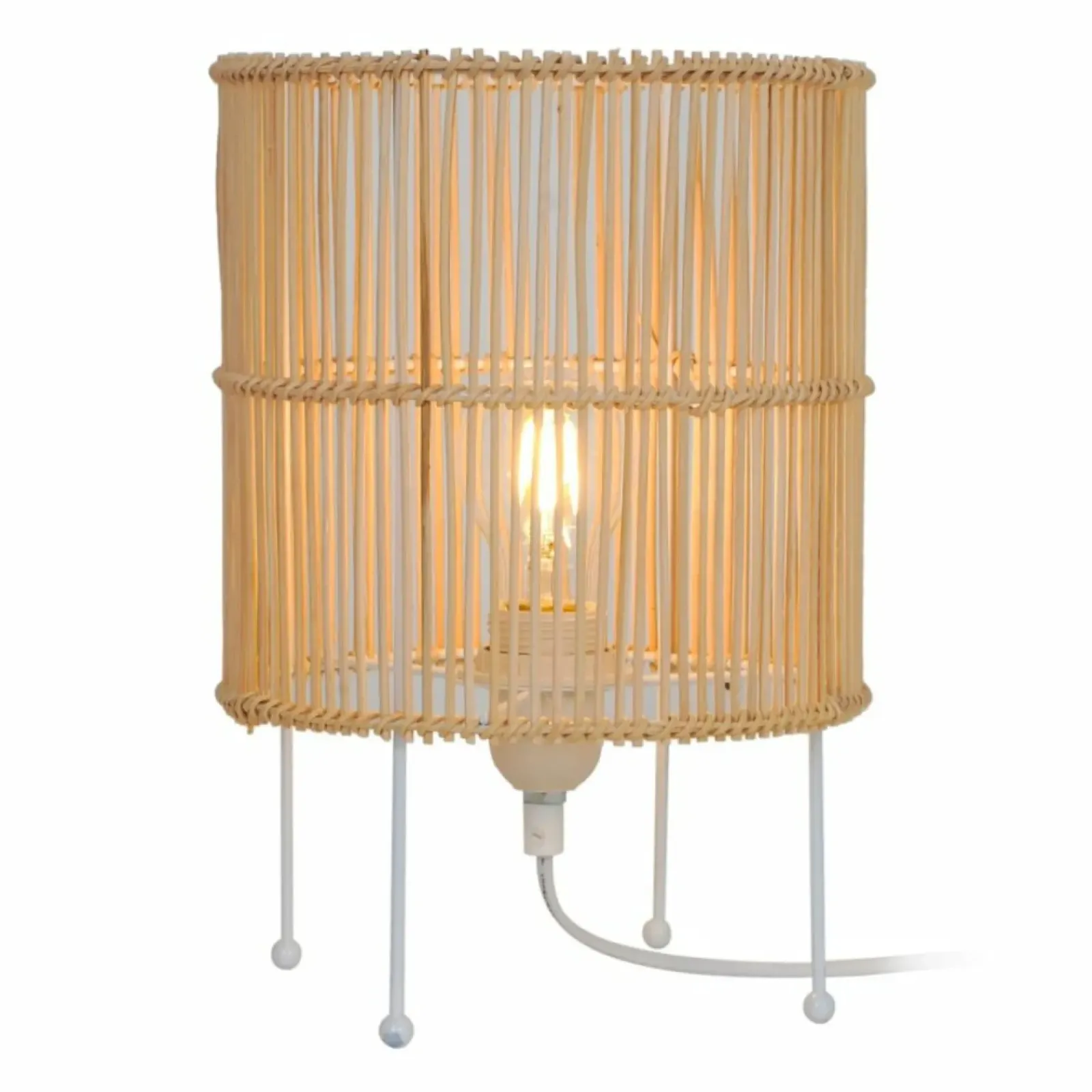Sklep Kaja Designerska lampka nocna z drewnianym abażurem T19073D-D20 - EDIN* Nowoczesne Lampki Stołowe