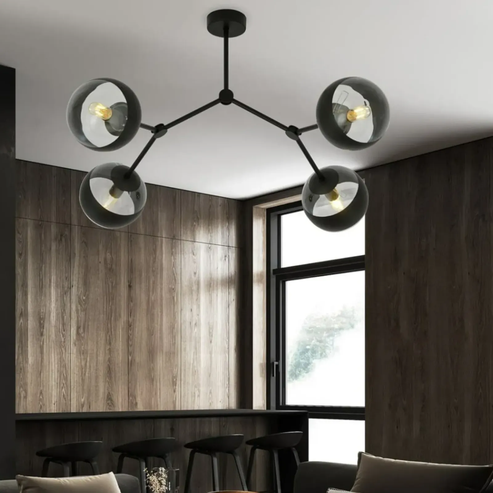 Sklep Kaja Designerska, loftowa lampa sufitowa do sypialni 1135/4 SPACE | Kaja Outlet