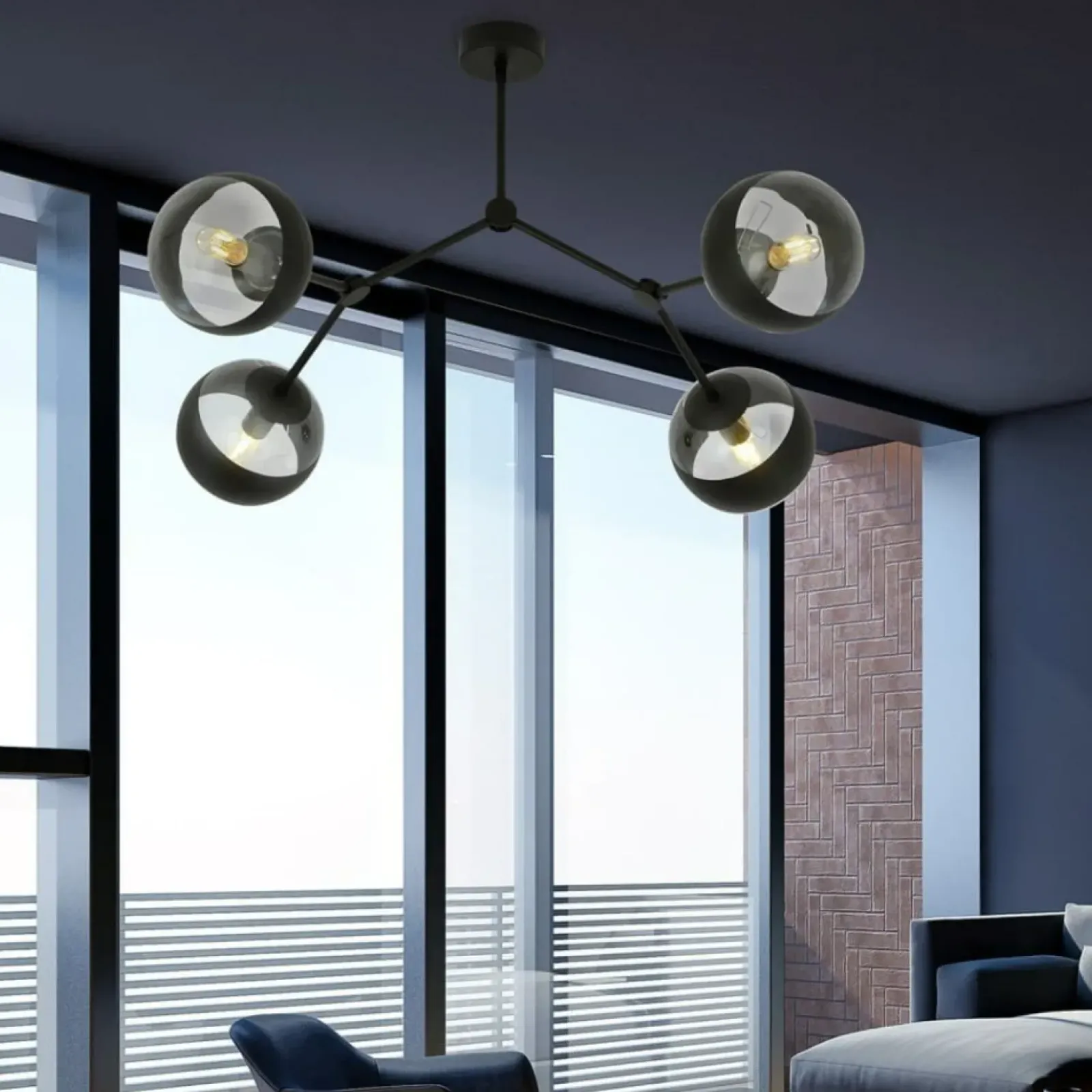 Sklep Kaja Designerska, loftowa lampa sufitowa do sypialni 1135/4 SPACE | Kaja Outlet