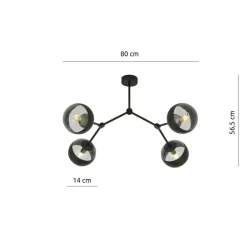 Sklep Kaja Designerska, loftowa lampa sufitowa do sypialni 1135/4 SPACE | Kaja Outlet