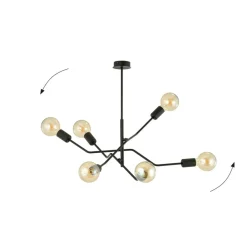 Sklep Kaja Designerska, nieregularna lampa sufitowa 1126/6 FRIX | Kaja czarny New