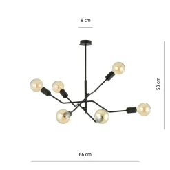 Sklep Kaja Designerska, nieregularna lampa sufitowa 1126/6 FRIX | Kaja czarny New