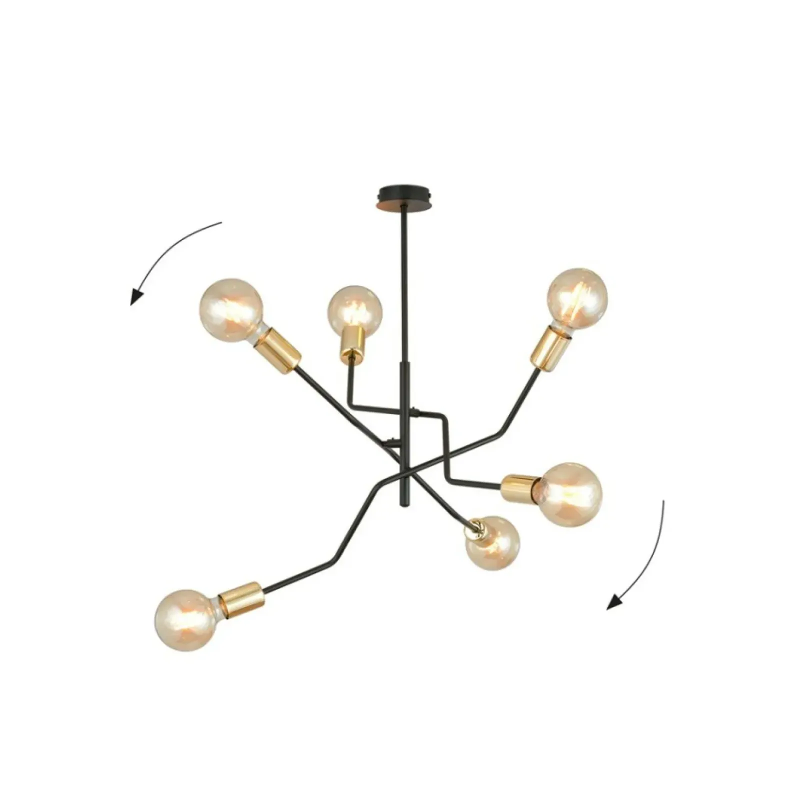 Sklep Kaja Designerska, nietuzinkowa lampa sufitowa 1125/6 BOLT | Kaja czarny Shop
