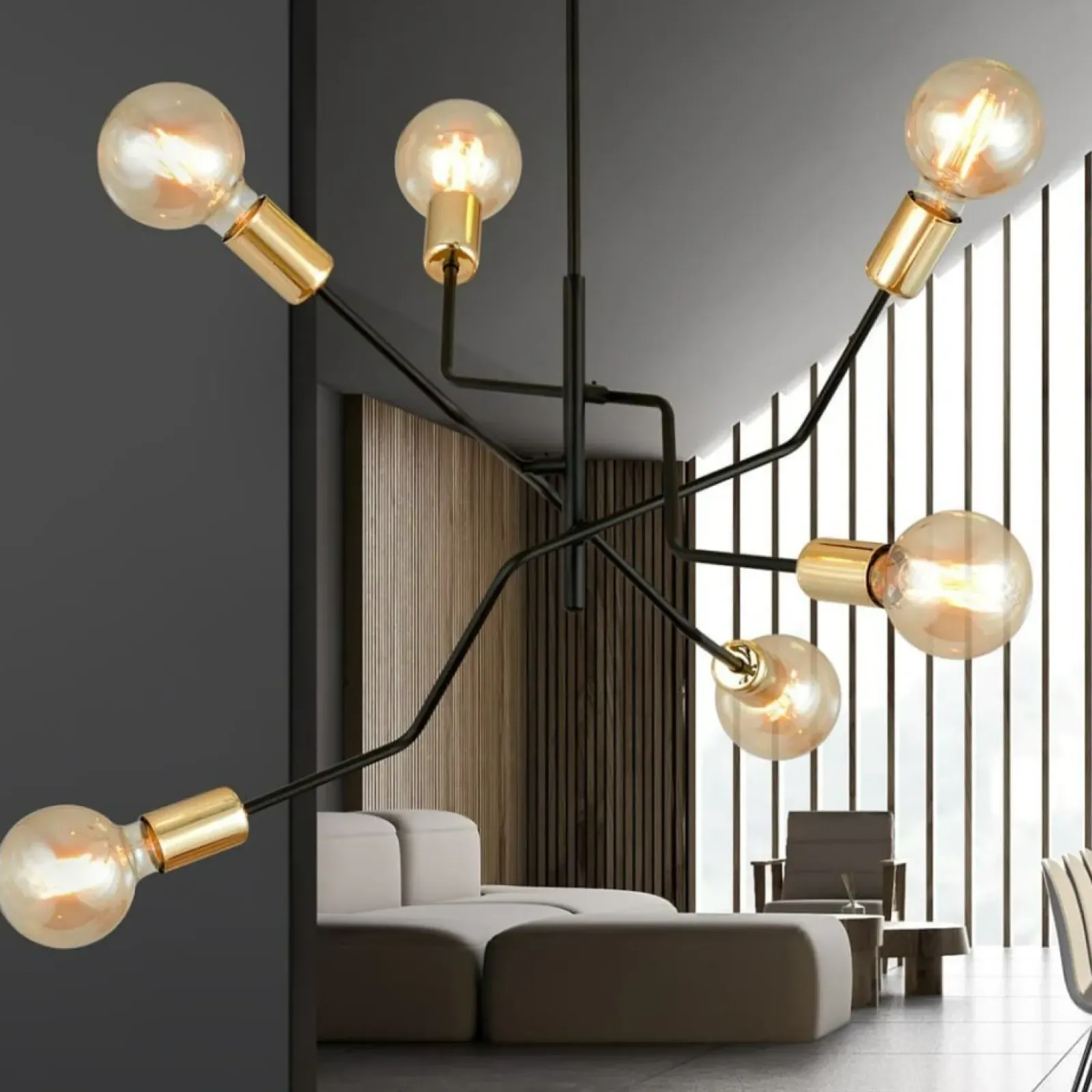 Sklep Kaja Designerska, nietuzinkowa lampa sufitowa 1125/6 BOLT | Kaja czarny Shop