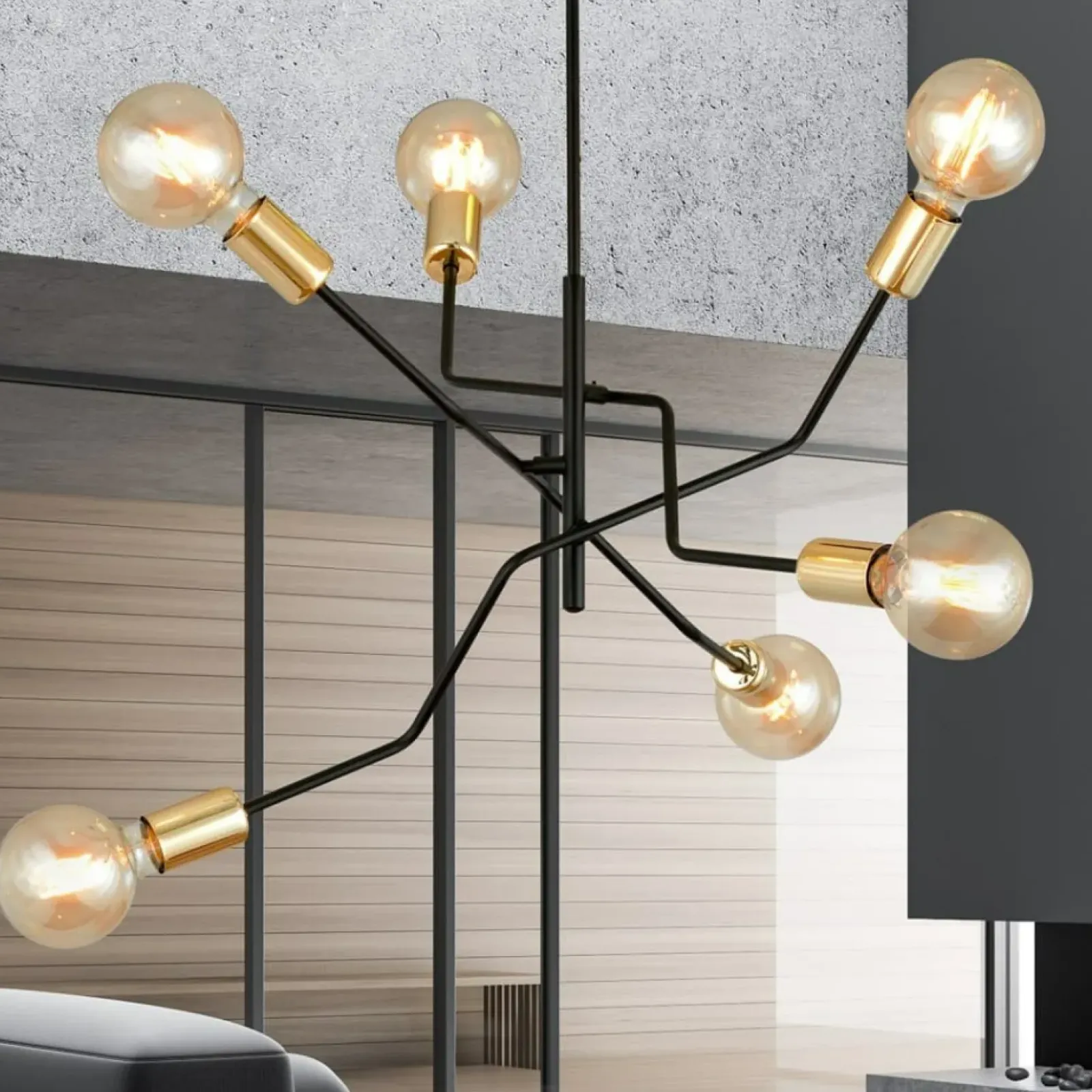 Sklep Kaja Designerska, nietuzinkowa lampa sufitowa 1125/6 BOLT | Kaja czarny Shop