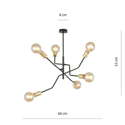 Sklep Kaja Designerska, nietuzinkowa lampa sufitowa 1125/6 BOLT | Kaja czarny Shop