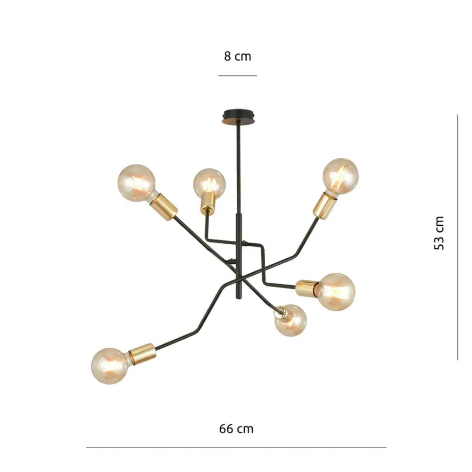 Sklep Kaja Designerska, nietuzinkowa lampa sufitowa 1125/6 BOLT | Kaja czarny Shop