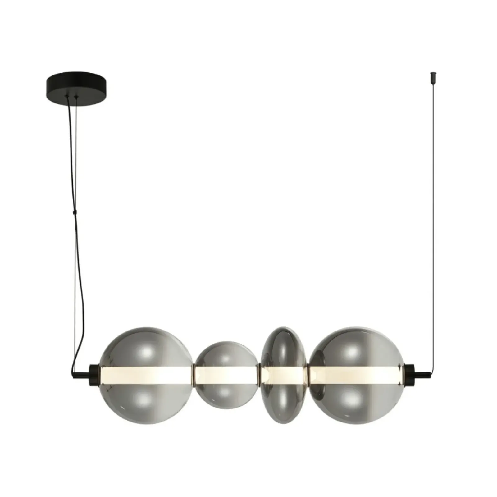Sklep Kaja Designerska, pozioma lampa wisząca LED PND-24352-36W-BK-SG SONTE | Kaja New