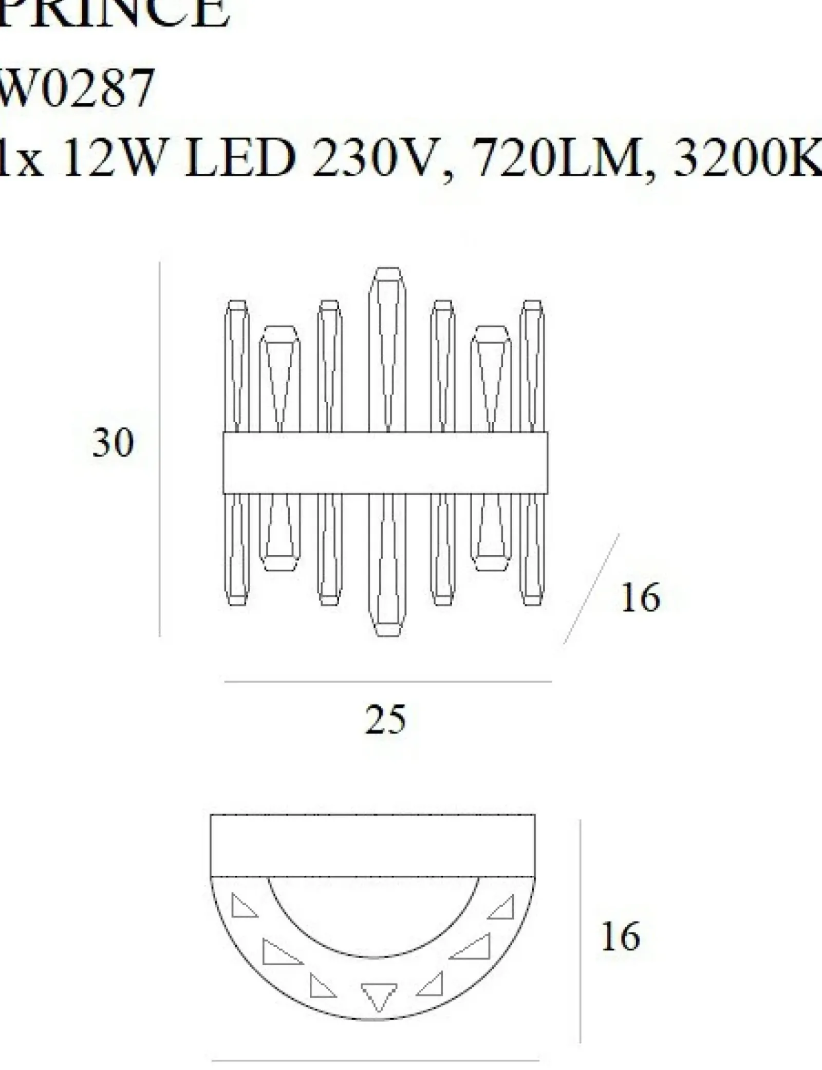 Sklep Kaja Designerski, kryształowy kinkiet LED MX W0287 PRINCE | Kaja* Lampy Led