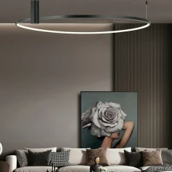 Sklep Kaja Designerski, ledowy plafon ⌀90cm LP-909/1C 4L BK RING | Kaja Clearance