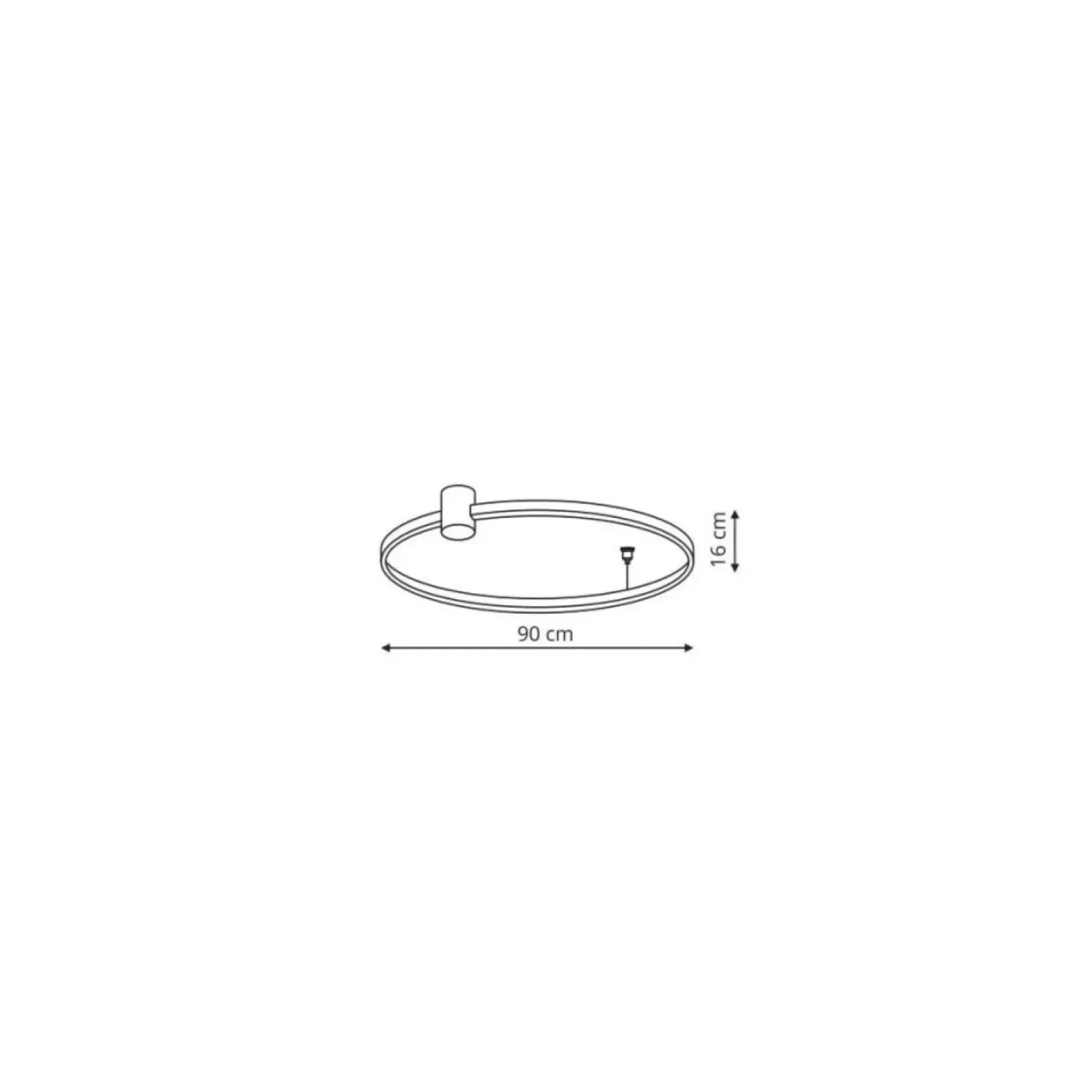 Sklep Kaja Designerski, ledowy plafon ⌀90cm LP-909/1C 4L BK RING | Kaja Clearance