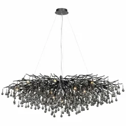 Sklep Kaja Designerski żyrandol z wiszącymi kryształkami 2031-18 ICICLE | Kaja czarny Best Sale