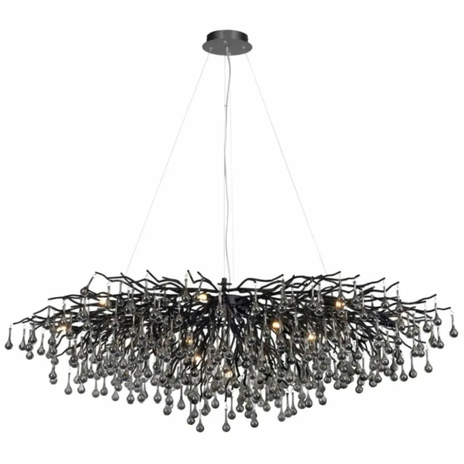 Sklep Kaja Designerski żyrandol z wiszącymi kryształkami 2031-18 ICICLE | Kaja czarny Best Sale