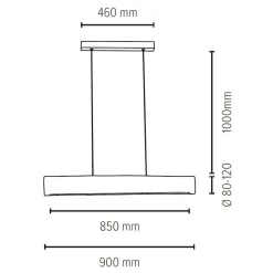 Sklep Kaja Drewniana, jasna belka LED 90cm na zwisie 69460104 LUCAS | Kaja Sale