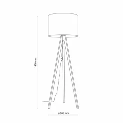Sklep Kaja Drewniana lampa stojąca z abażurem TK 16005 GRAND ORZECH | Kaja* Lampy Podłogowe Z Abażurem|Tradycyjne Lampy Podłogowe