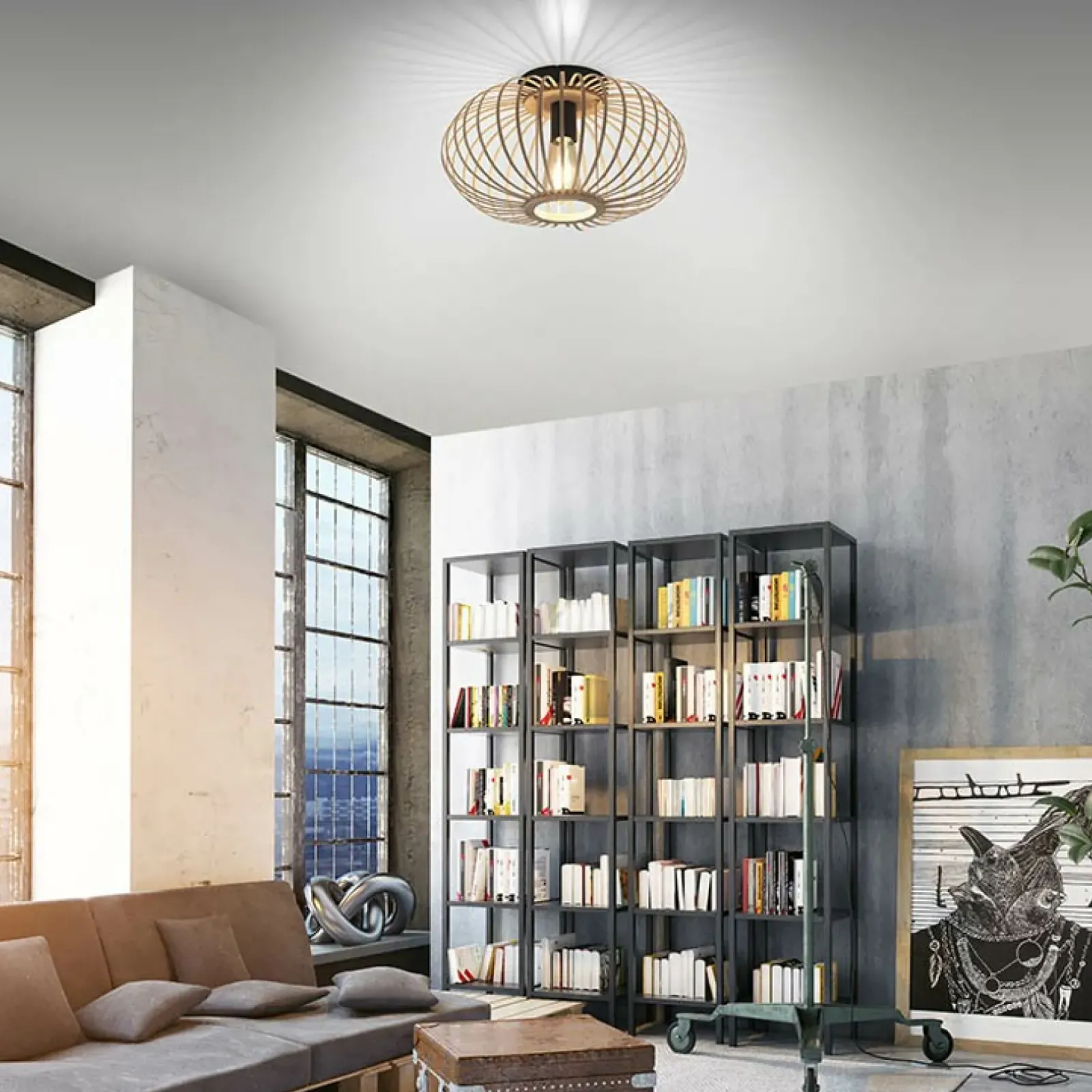 Sklep Kaja Drewniana lampa sufitowa w stylu EKO 11410-79 z serii RACOON | Kaja drewno Online
