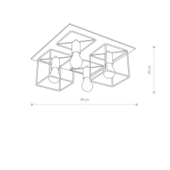 Sklep Kaja Drewniana lampa sufitowa z drucianymi elementami 9044 | Kaja ciemnedrewno New