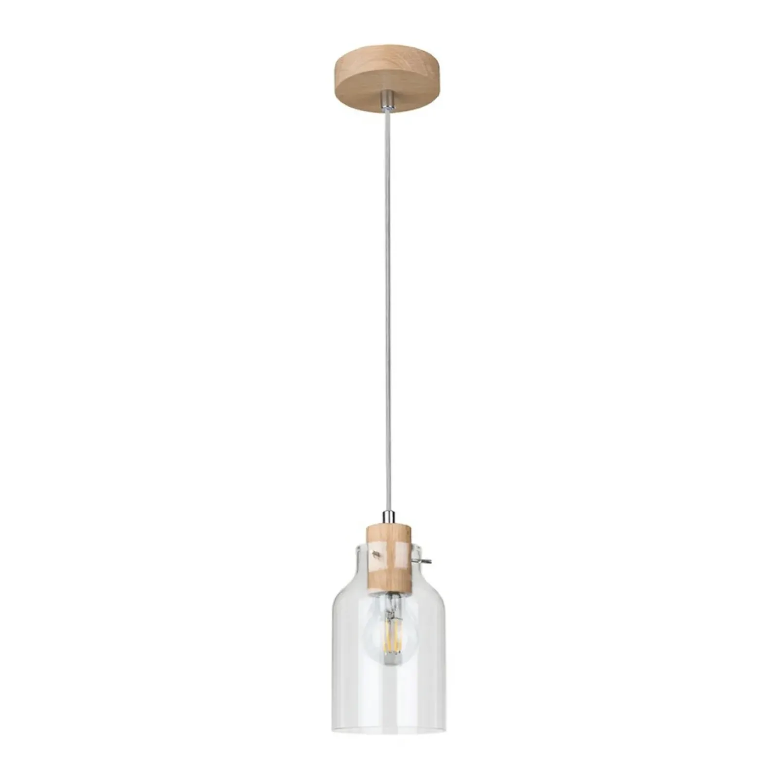Sklep Kaja Drewniana lampa wisząca z kloszem 1760174 ALESSANDRO WOOD | Kaja Hot