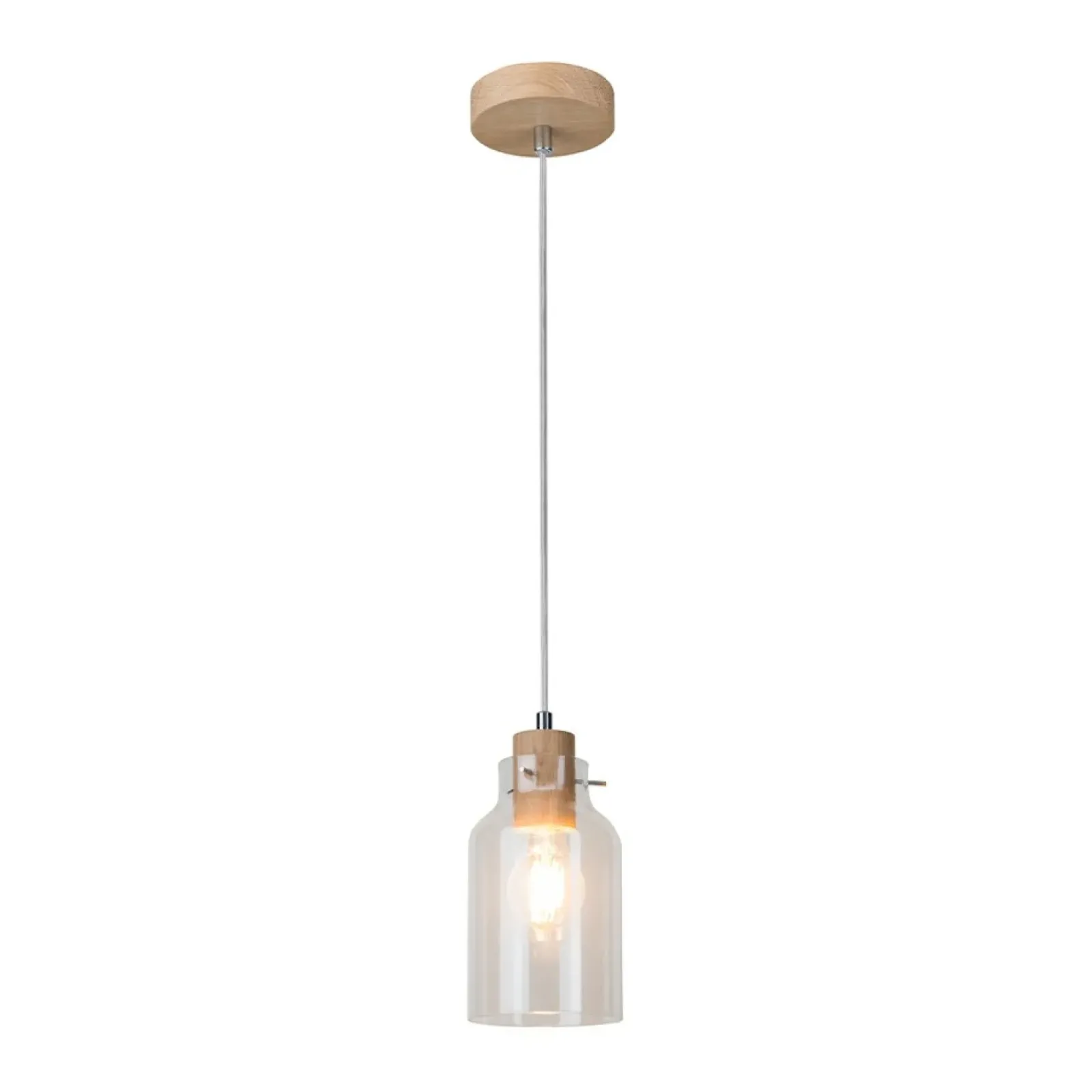 Sklep Kaja Drewniana lampa wisząca z kloszem 1760174 ALESSANDRO WOOD | Kaja Hot