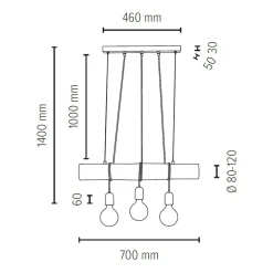 Sklep Kaja Drewniana lampa wisząca z betonem 68499304 TRABO CONCRETE | Kaja Outlet