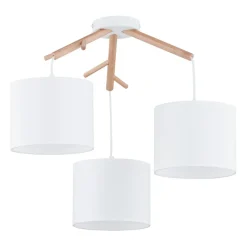 Sklep Kaja Drewniana lampa wisząca z 3 kloszami TK 6553 ALBERO | Kaja Oświetlenie biały Hot