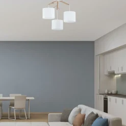 Sklep Kaja Drewniana lampa wisząca z 3 kloszami TK 6553 ALBERO | Kaja Oświetlenie biały Hot