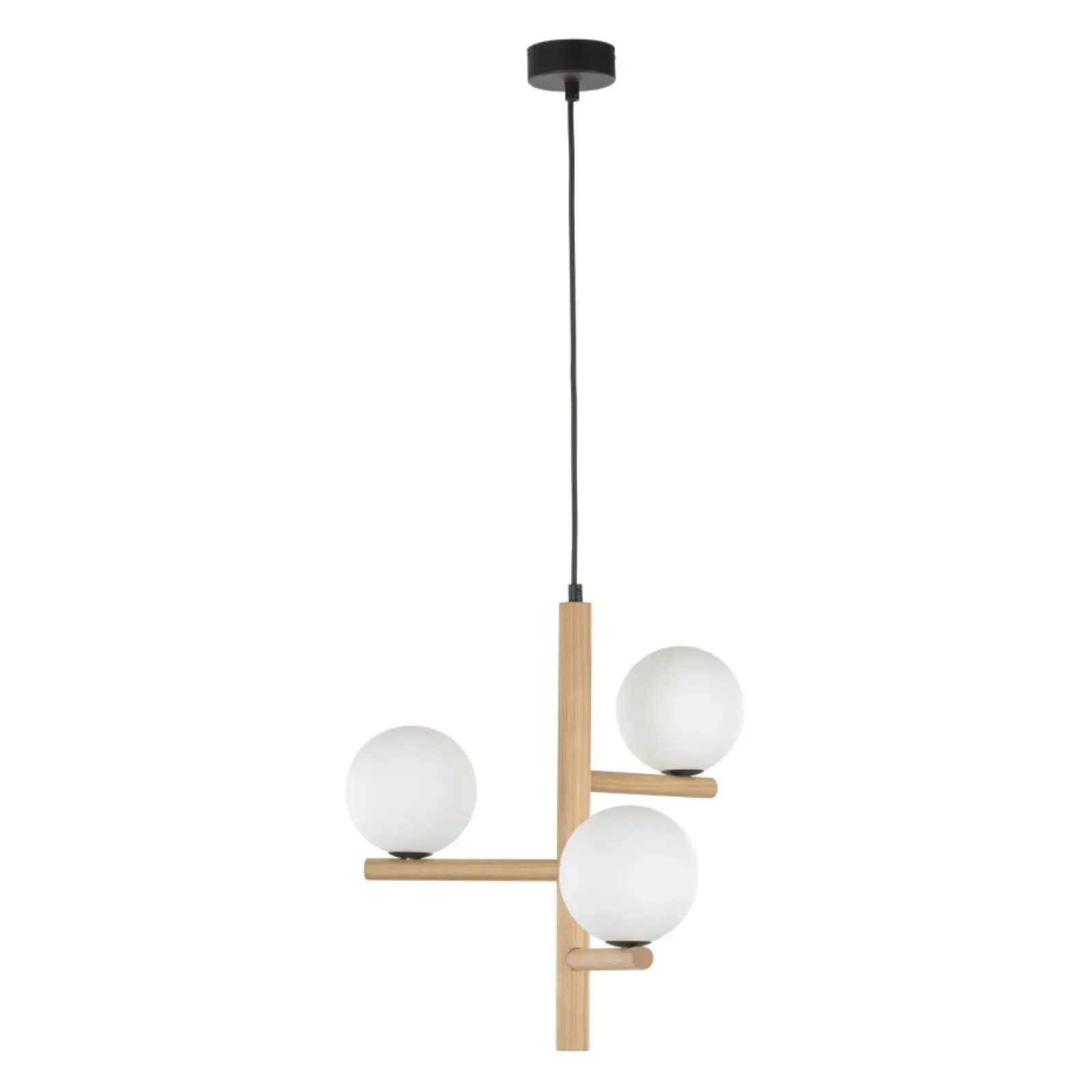 Sklep Kaja Drewniana lampa wisząca z okrągłymi kloszami TK 6799 serii ESTERA WOOD Store