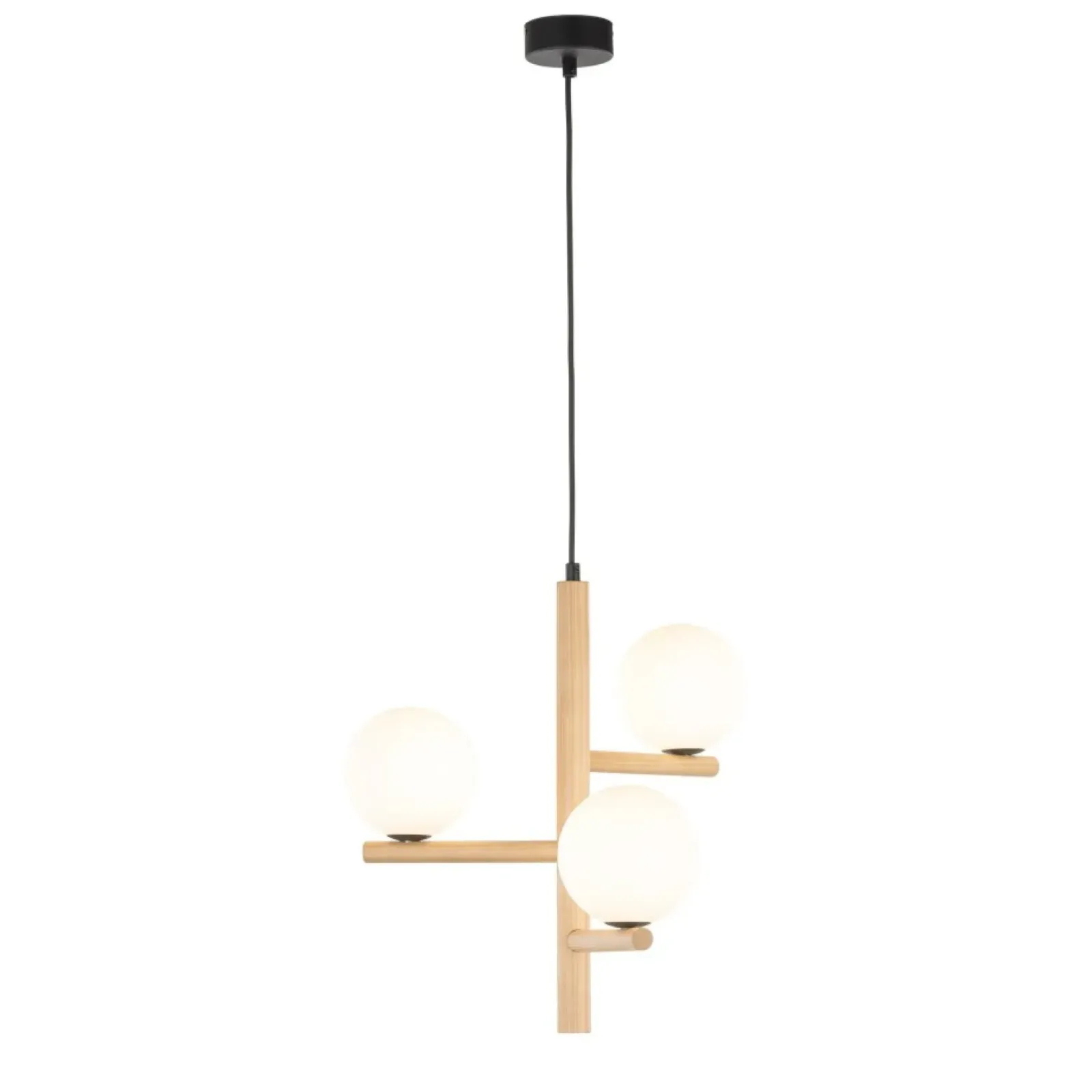 Sklep Kaja Drewniana lampa wisząca z okrągłymi kloszami TK 6799 serii ESTERA WOOD Store
