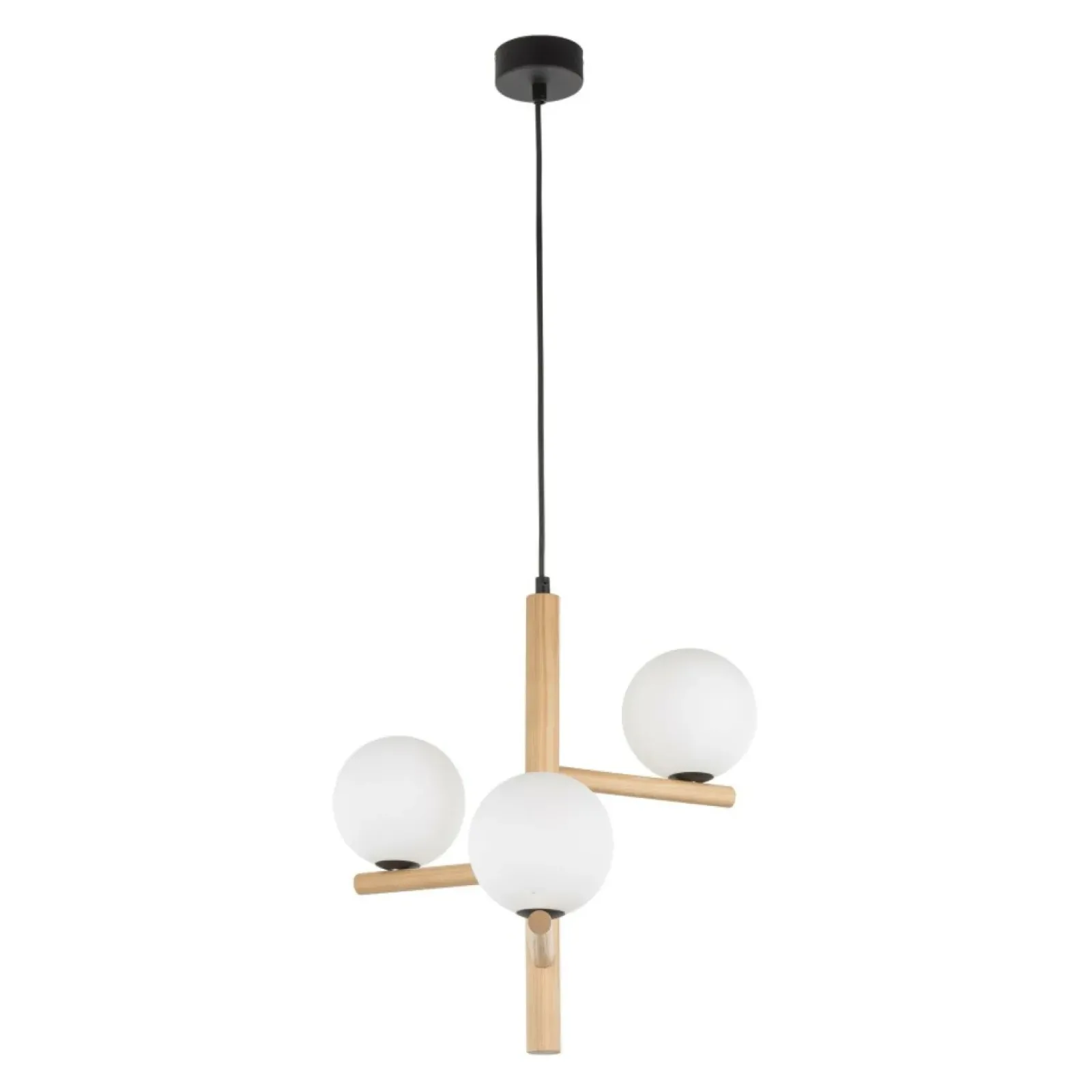 Sklep Kaja Drewniana lampa wisząca z okrągłymi kloszami TK 6799 serii ESTERA WOOD Store