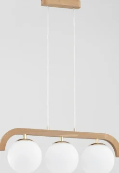 Sklep Kaja Drewniana lampa wisząca ze złotymi akcentami AL 63086 | Kaja Shop