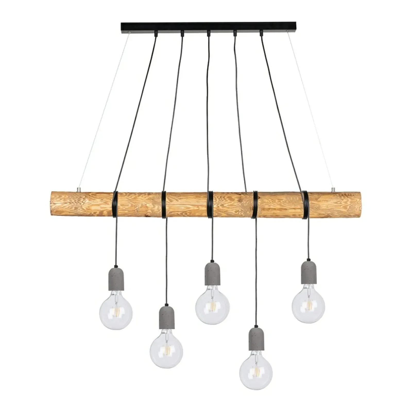Sklep Kaja Drewniana lampa z betonowymi oprawkami 69599504 TRABO CONCRETE | Kaja New