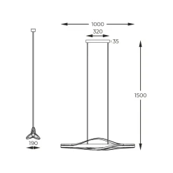 Sklep Kaja Drewniana, pozioma lampa wisząca LED P230857003 BAEZ | Kaja Store