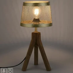 Sklep Kaja Drewniano-metalowa lampka stołowa 11423-60 z serii FREDERIK | Kaja* Lampki Stołowe Z Abażurem|Nowoczesne Lampki Stołowe