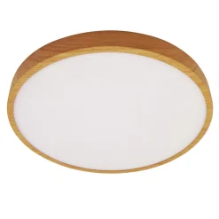 Sklep Kaja Drewniany, ledowy plafon o średnicy 28cm PLF-75689-WD-3K RIBERIO* Lampy Led|Plafony Nowoczesne