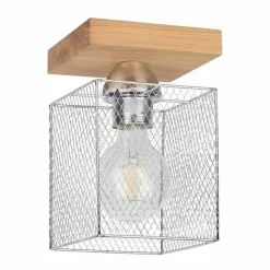 Sklep Kaja Drewniany spot z drucianym abażurem 8175174 NORMAN WOOD | Kaja Clearance