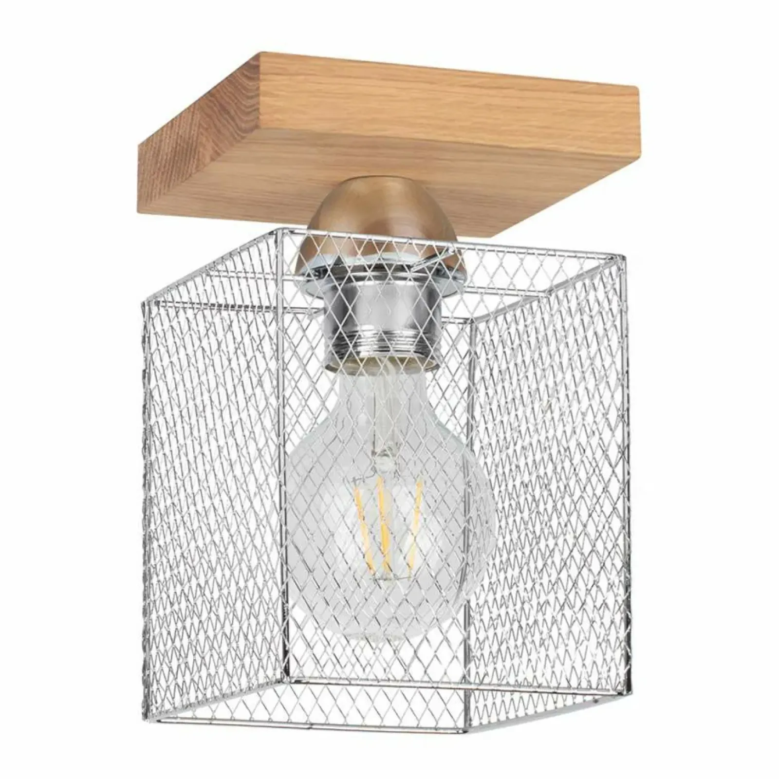 Sklep Kaja Drewniany spot z drucianym abażurem 8175174 NORMAN WOOD | Kaja Clearance
