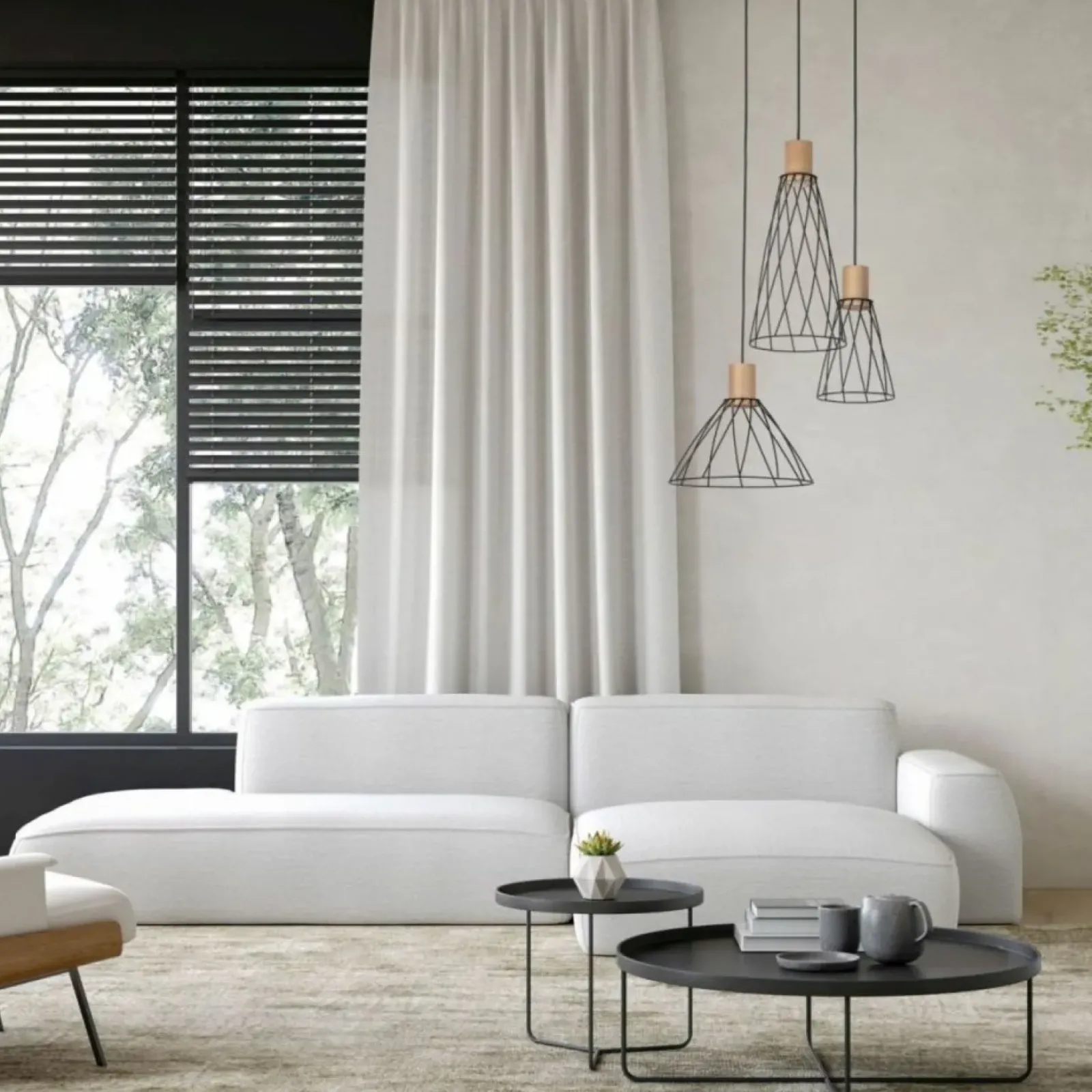 Sklep Kaja Druciana lampa wisząca do salonu TK 10188 MODESTO WOOD SOSNA | Kaja Best Sale